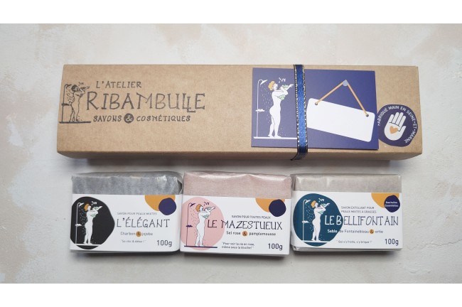 Coffret de 3 savons pour peaux normales,mixtes à grasses