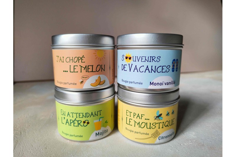 Bougie "Souvenirs de vacances" - Monoï vanillé