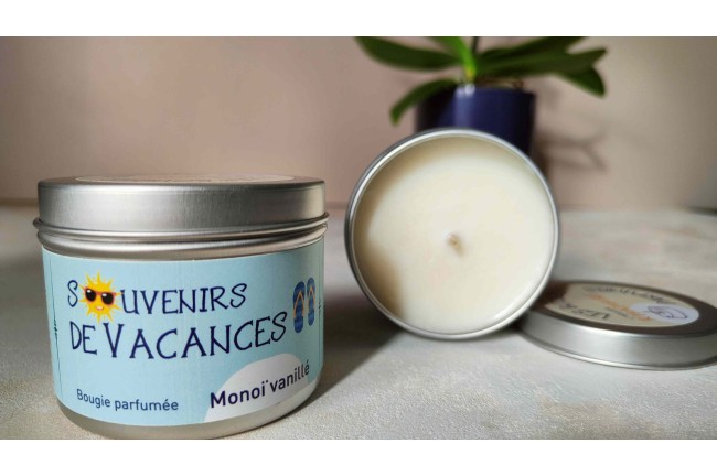 Bougie "Souvenirs de vacances" - Monoï vanillé
