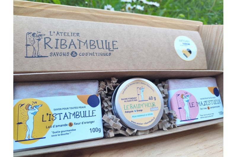 Coffret soin Hespéridé – Savons & baume aux...