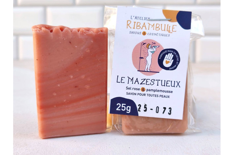 Savon artisanal au sel rose d'Himalaya et pamplemousse