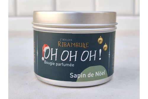 Bougie artisanale sapin de Noël - Oh oh oh !