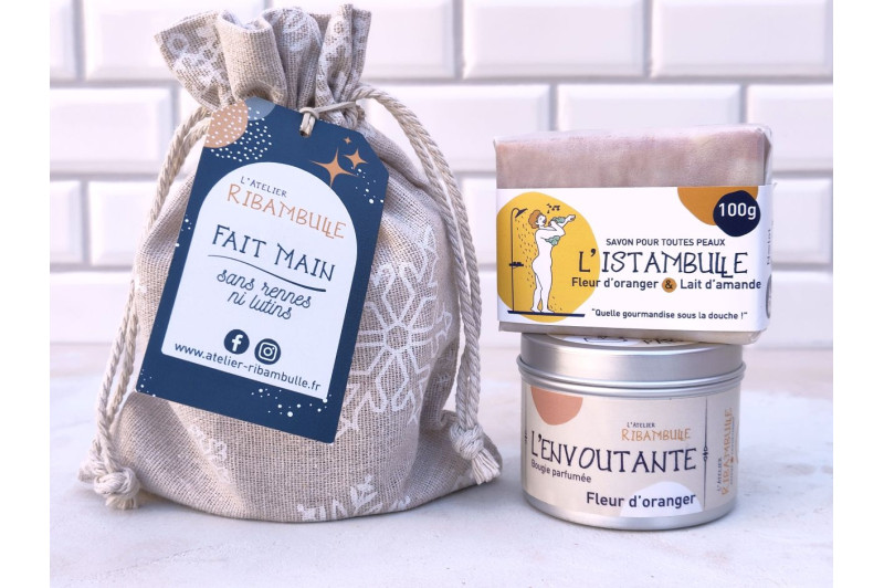Duo cadeau savon et bougie fleur d’oranger | Atelier Ribambulle