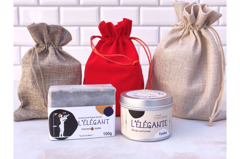 Duo cadeau savon et bougie fève tonka | Atelier Ribambulle