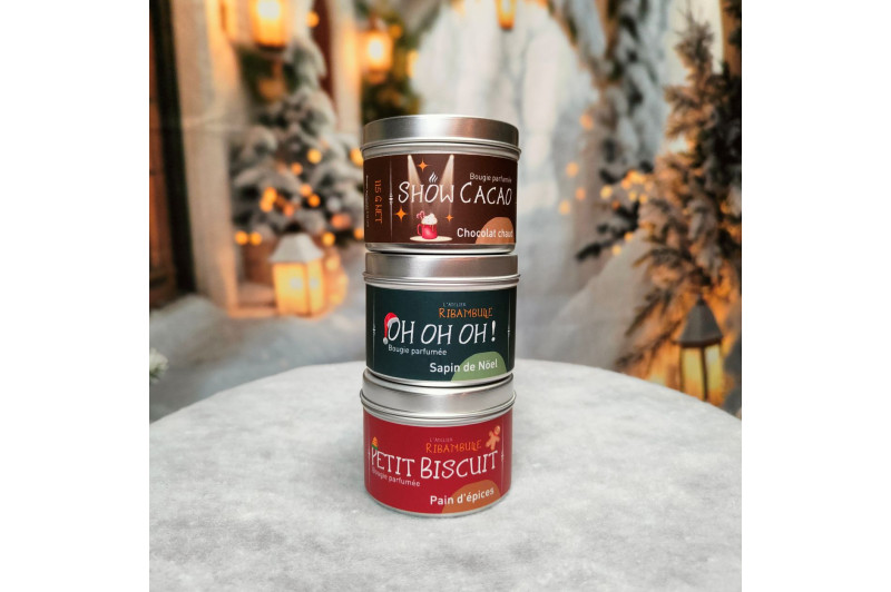 Trio de 3 bougies de Noël artisanales à 35 € | Atelier Ribambulle