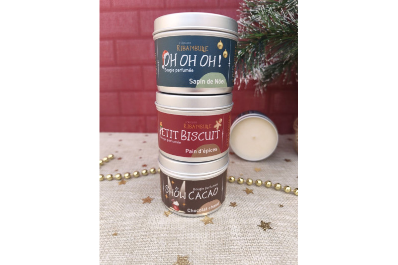 Trio de 3 bougies de Noël artisanales à 35 € | Atelier Ribambulle