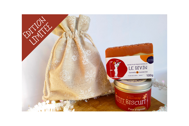 Duo bougie + savon - édition Noël