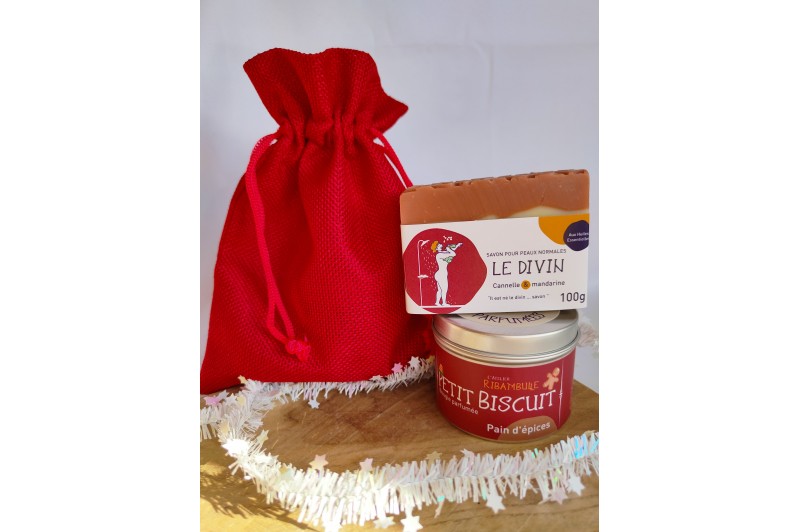 Duo bougie + savon - édition Noël